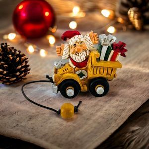 David Frykman Santa Pull Toy Truck 1999 Portfolio Christmas Collection Decor Vtg